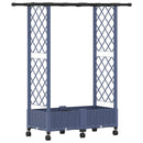 Hævet Bed med Trellis og Tag Grå 122,5 x 40 x 127 cm PP