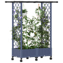 Hævet Bed med Trellis og Tag Grå 122,5 x 40 x 127 cm PP