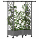 Hævet Bed med Trellis og Tag Lysegrå 122,5 x 40 x 127 cm PP