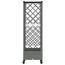 Hævet Bed med Trellis og Tag Lysegrå 122,5 x 40 x 127 cm PP