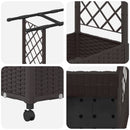 Hævet Bed med Trellis og Tag Brun 124,5 x 40 x 142 cm PP