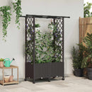 Hævet Bed med Trellis og Tag Brun 124,5 x 40 x 142 cm PP