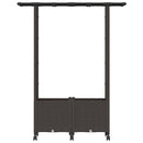 Hævet Bed med Trellis og Tag Brun 124,5 x 40 x 142 cm PP