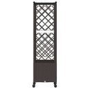 Hævet Bed med Trellis og Tag Brun 124,5 x 40 x 142 cm PP
