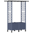 Hævet Bed med Trellis og Tag Grå 124,5 x 40 x 142 cm PP
