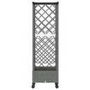 Hævet Bed med Trellis og Tag Lysegrå 124 x 40 x 127 cm PP