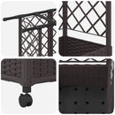 Hævet Bed med Trellis og Tag Brun 124 x 40 x 142 cm PP