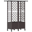 Hævet Bed med Trellis og Tag Brun 124 x 40 x 142 cm PP