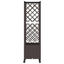 Hævet Bed med Trellis og Tag Brun 124 x 40 x 142 cm PP