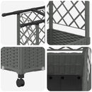 Hævet Bed med Trellis og Tag Lysegrå 124 x 40 x 142 cm PP