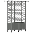 Hævet Bed med Trellis og Tag Lysegrå 124 x 40 x 142 cm PP