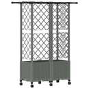 Hævet Bed med Trellis og Tag Lysegrå 124 x 40 x 142 cm PP
