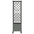 Hævet Bed med Trellis og Tag Lysegrå 124 x 40 x 142 cm PP