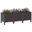 Havekrukke med hjul Brun 120 x 40 x 44 cm PP