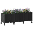 Havekrukke med hjul Sort 120 x 40 x 44 cm PP