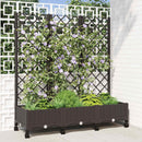 Haveplantekasse med espalier og hjul Brun 120 x 40 x 131,5 cm