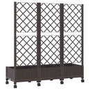 Haveplantekasse med espalier og hjul Brun 120 x 40 x 131,5 cm