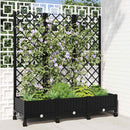 Haveplantekasse med espalier og hjul Sort 120 x 40 x 131,5 cm