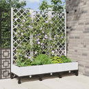 Haveplantekasse med espalier og hjul Hvid 120 x 40 x 131,5 cm