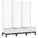 Haveplantekasse med espalier og hjul Hvid 120 x 40 x 131,5 cm