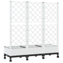 Haveplantekasse med espalier og hjul Hvid 120 x 40 x 131,5 cm