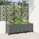 Haveplantekasse med espalier og hjul Lysegrå 120 x 40 x 146 cm