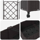 Haveplantekasse med espalier og hjul 3 stk. Brun PP