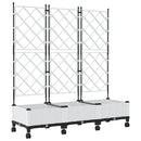 Haveplantekasse med espalier og hjul 3 stk. Hvid PP