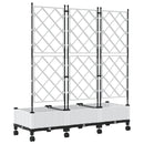 Haveplantekasse med espalier og hjul 3 stk. Hvid PP