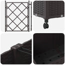 Haveplantekasse med espalier og hjul 3 stk. Brun PP