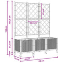 Haveplantekasse med espalier og hjul 3 stk. Sort PP