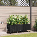 Havekrukke med vanding og hjul 3 stk. Sort 120 x 40 x 43,5 cm