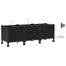 Havekrukke med vanding og hjul 3 stk. Sort 120 x 40 x 43,5 cm