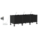Havekrukke med vanding og hjul 3 stk. Sort 120 x 40 x 43,5 cm