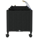 Havekrukke med vanding og hjul 3 stk. Sort 120 x 40 x 43,5 cm