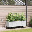 Havekrukke med vanding og hjul 3 stk. Hvid 120 x 40 x 43,5 cm