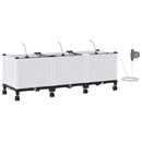 Havekrukke med vanding og hjul 3 stk. Hvid 120 x 40 x 43,5 cm
