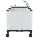 Havekrukke med vanding og hjul 3 stk. Hvid 120 x 40 x 43,5 cm
