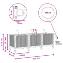 Havekrukke med vanding og hjul 3 stk. Hvid 120 x 40 x 43,5 cm