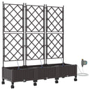 Havekrukke med vanding og hjul 3 stk. Brun 120 x 40 x 132 cm PP