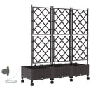 Havekrukke med vanding og hjul 3 stk. Brun 120 x 40 x 132 cm PP