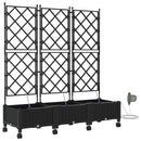 Havekrukke med vanding og hjul 3 stk. Sort 120 x 40 x 132 cm PP