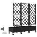 Havekrukke med vanding og hjul 3 stk. Sort 120 x 40 x 132 cm PP