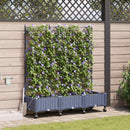 Havekrukke med vanding og hjul 3 stk. Grå 120 x 40 x 132 cm PP