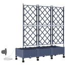 Havekrukke med vanding og hjul 3 stk. Grå 120 x 40 x 132 cm PP