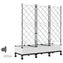 Havekrukke med vanding og hjul 3 stk. Hvid 120 x 40 x 132 cm PP