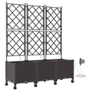 Havekrukke med vanding og hjul 3 stk. Brun 120 x 40 x 148 cm PP