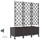 Havekrukke med vanding og hjul 3 stk. Brun 120 x 40 x 148 cm PP