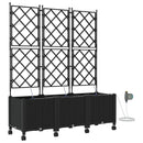 Havekrukke med vanding og hjul 3 stk. Sort 120 x 40 x 148 cm PP