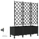 Havekrukke med vanding og hjul 3 stk. Sort 120 x 40 x 148 cm PP